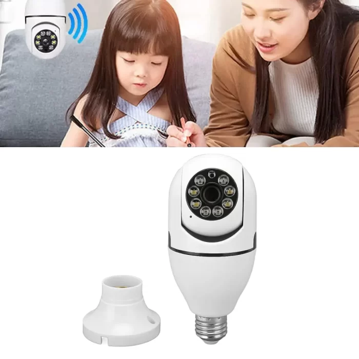 Light Bulb Security Camera, 1080P HD 360° Rotation Panoramic WiFi Camera, 2 Way Talk Color Night Vision Motion Detection Home Surveillance Cameras System with MIC and Speaker, Siren Alarm, E27 Socket - Image 8