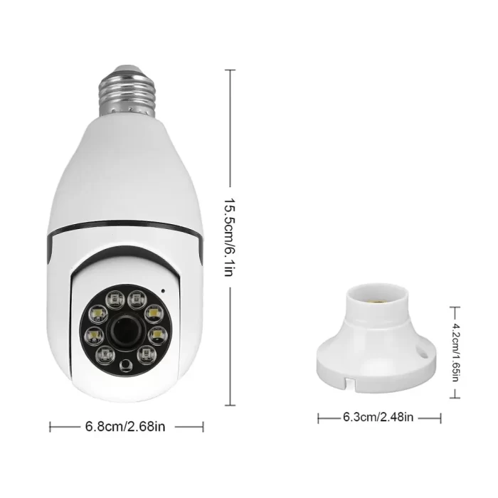 Light Bulb Security Camera, 1080P HD 360° Rotation Panoramic WiFi Camera, 2 Way Talk Color Night Vision Motion Detection Home Surveillance Cameras System with MIC and Speaker, Siren Alarm, E27 Socket - Image 9