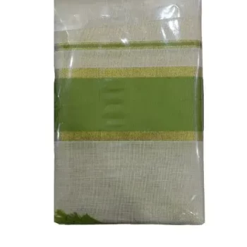 Women's & Girl's Kasavu Cotton Set Mundu Saree - 100% Handloom Cotton (SETMUNDU)