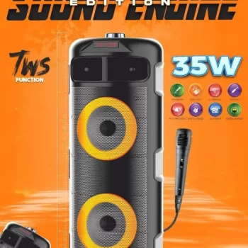35 W Bluetooth Speaker Dynamic Thunder Sound with wireless Bluetooth Party Speaker (Black, Stereo Channel) with 1 wired mic - Image 2