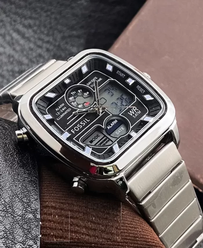 Digital Watch Stainless Steel Edition Watch For Men Silver - Image 2