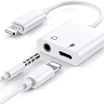 2 in1 Splitter Earphone Converter and i Phone Charging and Audio Compatible for I Phone Audio for I Phone 11 X 7 8 Plus & OS Compatible - Black & White