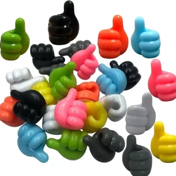 Thumb Hooks 10 Pcs Fun DIY Self-Adhesive Utility Hook Decorative Wall Hook for Hanging Small Items Key Pens Data Cable Wiring Clips Holder, Cord Organizer for Desk