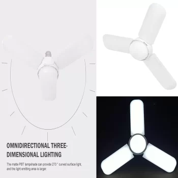 RL 8503 40 W Large Size Cool Day White Decorative Foldable LED Bulb | Mini Fan Blade LED Bulb - Pack of 1 - Image 2