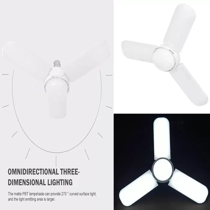 RL 8503 40 W Large Size Cool Day White Decorative Foldable LED Bulb | Mini Fan Blade LED Bulb - Pack of 1 - Image 2