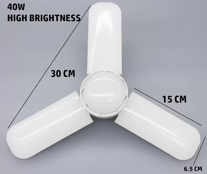 RL 8503 40 W Large Size Cool Day White Decorative Foldable LED Bulb | Mini Fan Blade LED Bulb - Pack of 1 - Image 4