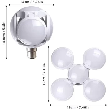 LED Folding Football Shape UFO Bulb with 5 Leaf Adjustable High Brightness Light Bulb (Cold White) 75W (Pack of 1) - Image 4