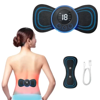 Wireless Vibrating Mini Body Massager 8 Mode & 19 Strength Levels of Pain Relief, Portable and Rechargeable Butterfly Massager for Neck, Back, Shoulders, Legs, Arms, and Waist for Men and Women