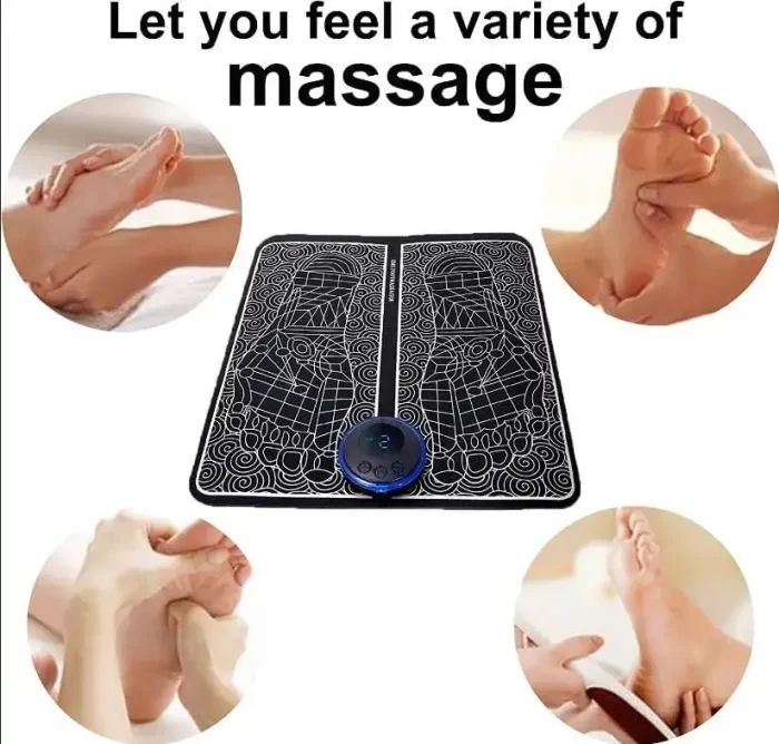 Foot Massager Pain Relief,Electric EMS Massage Machine Mat,Rechargeable Portable Folding Automatic with 8 Mode/19 Intensity for Legs,Body,Hand Device for Men and Women - Image 3