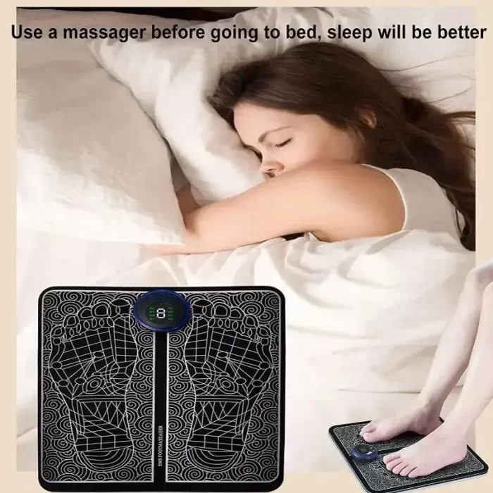 Foot Massager Pain Relief,Electric EMS Massage Machine Mat,Rechargeable Portable Folding Automatic with 8 Mode/19 Intensity for Legs,Body,Hand Device for Men and Women - Image 5