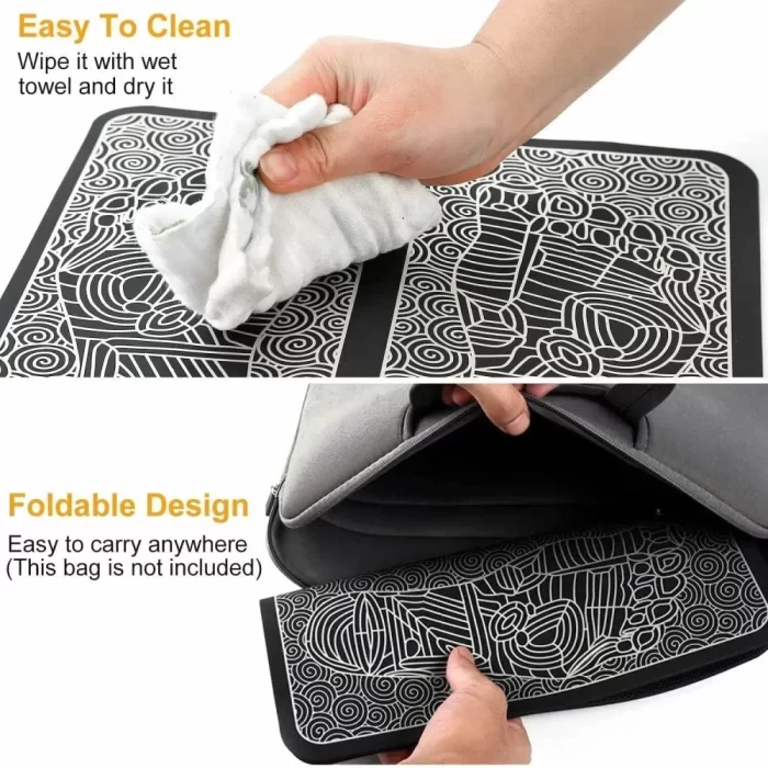 Foot Massager Pain Relief,Electric EMS Massage Machine Mat,Rechargeable Portable Folding Automatic with 8 Mode/19 Intensity for Legs,Body,Hand Device for Men and Women - Image 7