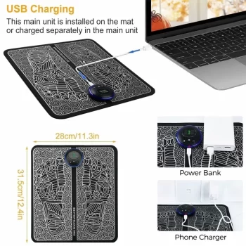 Foot Massager Pain Relief,Electric EMS Massage Machine Mat,Rechargeable Portable Folding Automatic with 8 Mode/19 Intensity for Legs,Body,Hand Device for Men and Women - Image 8