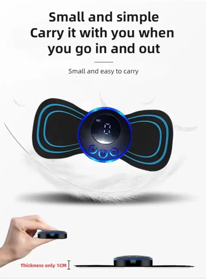 Wireless Vibrating Mini Body Massager 8 Mode & 19 Strength Levels of Pain Relief, Portable and Rechargeable Butterfly Massager for Neck, Back, Shoulders, Legs, Arms, and Waist for Men and Women - Image 9