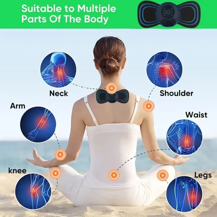 Body & Foot Massager Pain Relief Wireless Electric EMS Massage Machine,Rechargeable Portable Folding Automatic with 8 Mode19 Intensity for Legs,Body,Hand Therapy (Foot Massager and body Massager) - Image 4