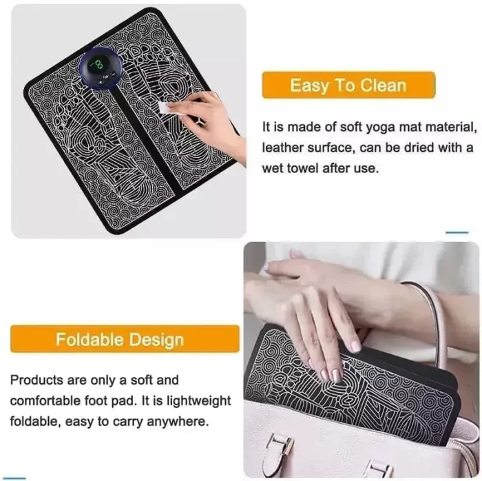 Body & Foot Massager Pain Relief Wireless Electric EMS Massage Machine,Rechargeable Portable Folding Automatic with 8 Mode19 Intensity for Legs,Body,Hand Therapy (Foot Massager and body Massager) - Image 5