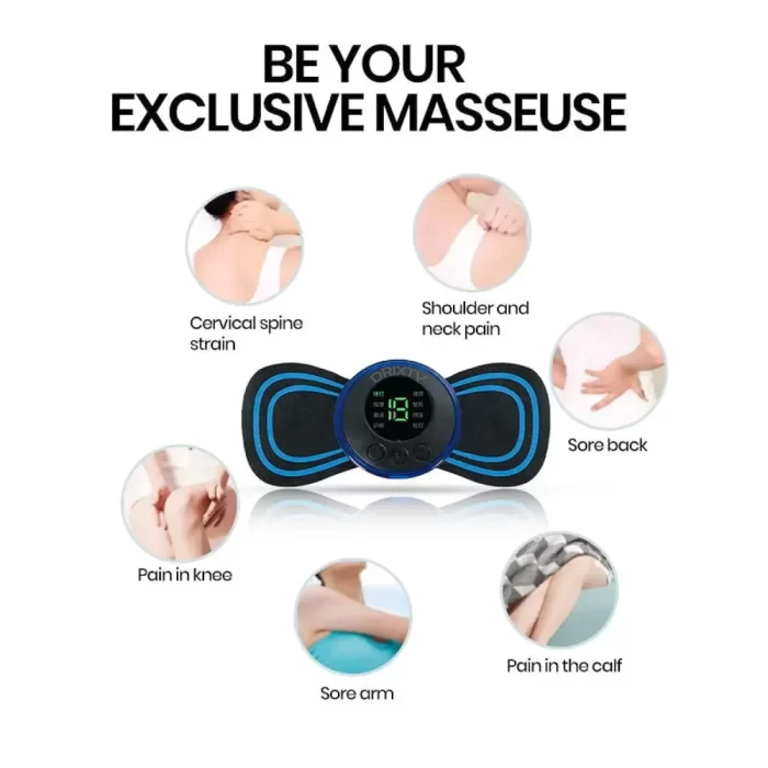 Wireless Vibrating Mini Body Massager 8 Mode & 19 Strength Levels of Pain Relief, Portable and Rechargeable Butterfly Massager for Neck, Back, Shoulders, Legs, Arms, and Waist for Men and Women - Image 7