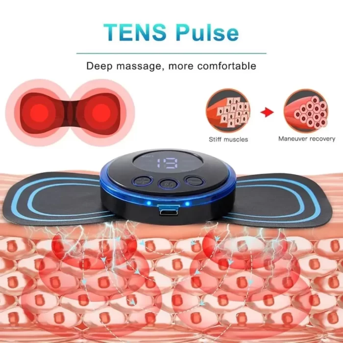 Wireless Vibrating Mini Body Massager 8 Mode & 19 Strength Levels of Pain Relief, Portable and Rechargeable Butterfly Massager for Neck, Back, Shoulders, Legs, Arms, and Waist for Men and Women - Image 6