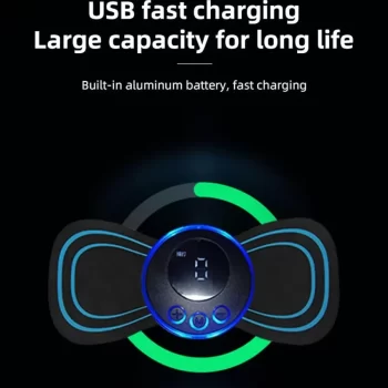 Wireless Vibrating Mini Body Massager 8 Mode & 19 Strength Levels of Pain Relief, Portable and Rechargeable Butterfly Massager for Neck, Back, Shoulders, Legs, Arms, and Waist for Men and Women - Image 5