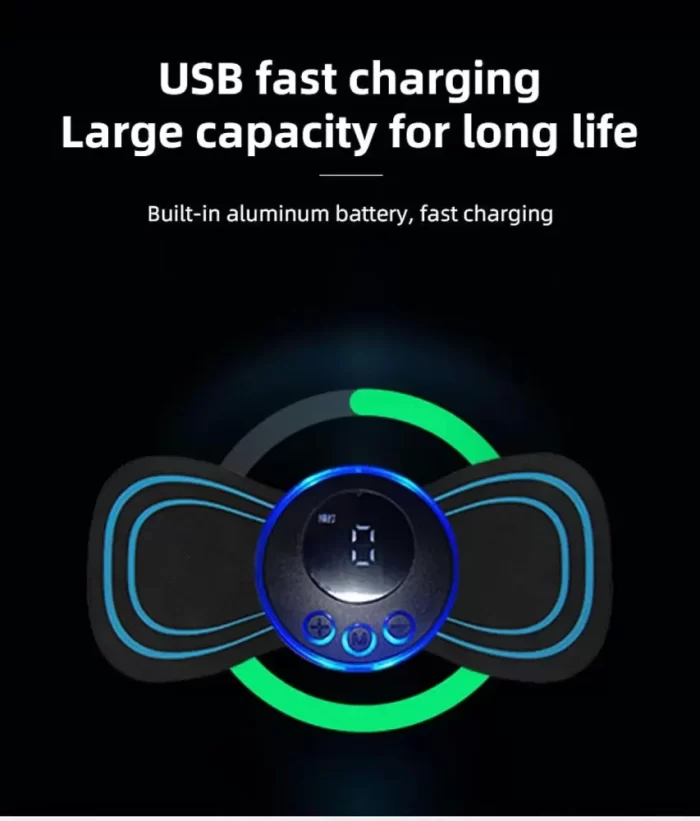 Wireless Vibrating Mini Body Massager 8 Mode & 19 Strength Levels of Pain Relief, Portable and Rechargeable Butterfly Massager for Neck, Back, Shoulders, Legs, Arms, and Waist for Men and Women - Image 5