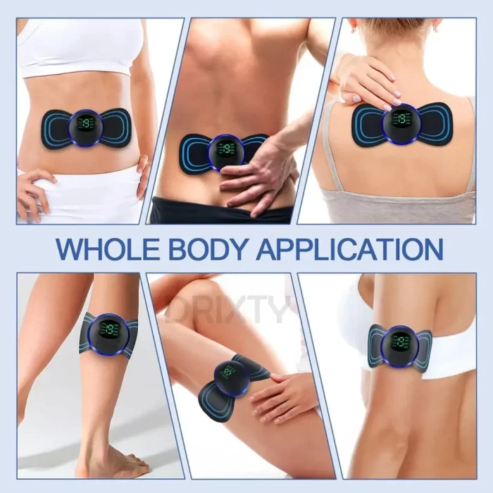 Wireless Vibrating Mini Body Massager 8 Mode & 19 Strength Levels of Pain Relief, Portable and Rechargeable Butterfly Massager for Neck, Back, Shoulders, Legs, Arms, and Waist for Men and Women - Image 4