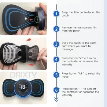 Wireless Vibrating Mini Body Massager 8 Mode & 19 Strength Levels of Pain Relief, Portable and Rechargeable Butterfly Massager for Neck, Back, Shoulders, Legs, Arms, and Waist for Men and Women - Image 3