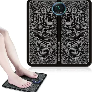 Foot Massager Pain Relief,Electric EMS Massage Machine Mat,Rechargeable Portable Folding Automatic with 8 Mode/19 Intensity for Legs,Body,Hand Device for Men and Women