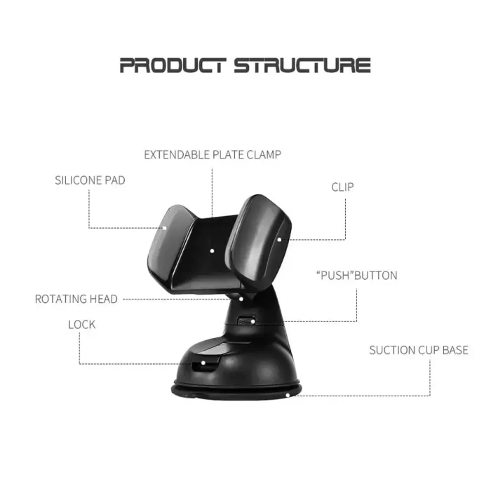 Car Cradle for Dashboard & Windshield Mobile Holder - Image 5