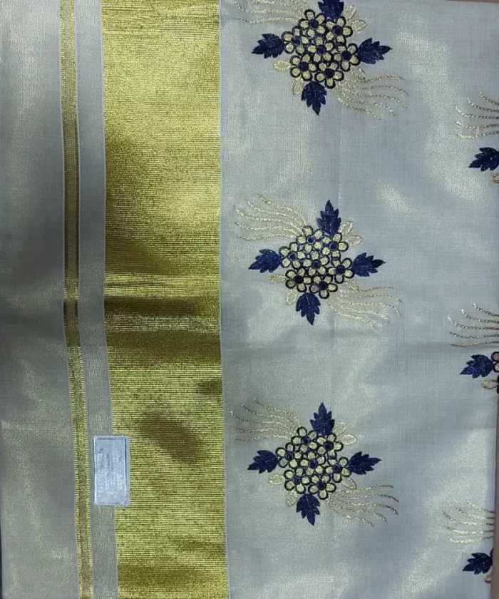 Women's Kerala Traditional Tissue Saree with Mural Print