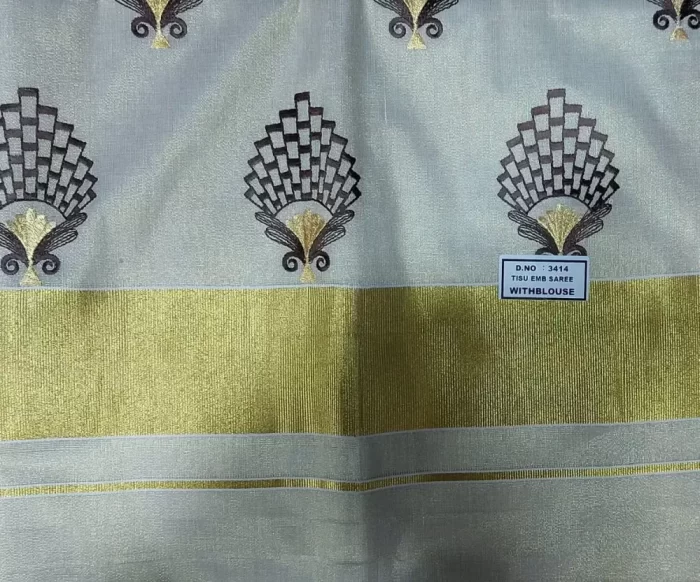 Kerala Saree : Women's Kerala Traditional Tissue Saree with Mural Print