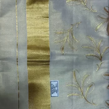 Women's Kerala Traditional Tissue Saree with Mural Print