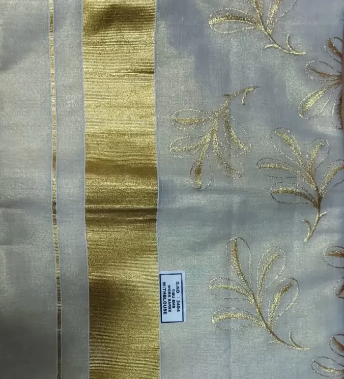 Women's Kerala Traditional Tissue Saree with Mural Print