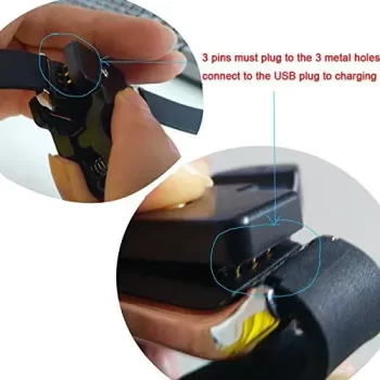 FitMe Smart Band Charger Replacement USB Charging Cable Adapter For TW64 Worldwide Adaptor  (Black) - Image 3