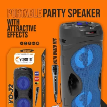 Bluetooth Speaker Dynamic Thunder Sound with wireless Bluetooth Party Speaker (Black, Stereo Channel) with 1 wired mic and remote - Image 3