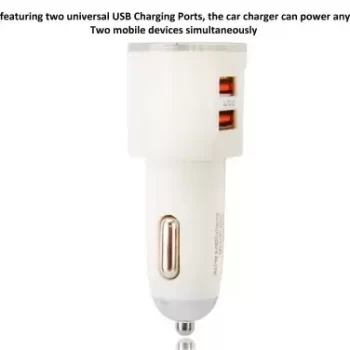 Robotek 17 W Turbo Car Charger  (White, With USB Cable) - Image 3
