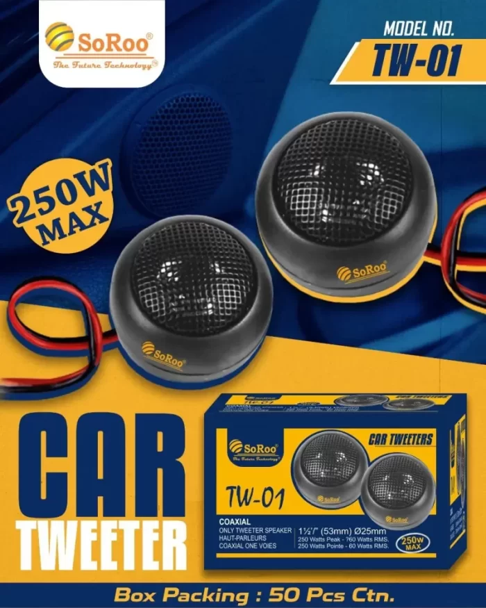 SoRoo 250W MAX Tweeter Car Speaker  (250 W) - Image 2