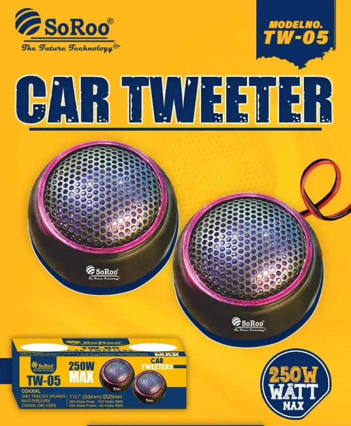 SoRoo 250W MAX Tweeter Car Speaker  (250 W) - Image 2