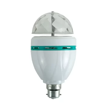 Overa Plastic 3W LED Light Rotating Lamp (Multicolour)