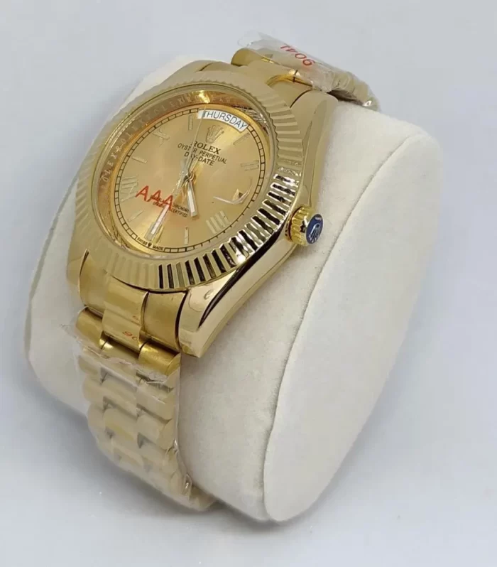 Rolex Gold Watches For Men - Rolex Oyster Perpetual Day Date Automatic Gold Watch - Image 2
