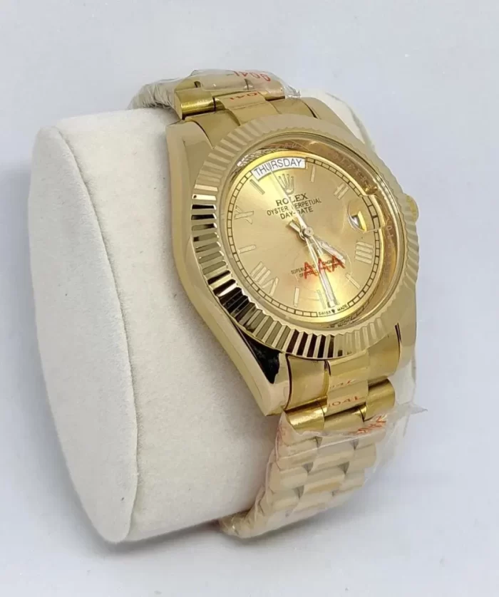 Rolex Gold Watches For Men - Rolex Oyster Perpetual Day Date Automatic Gold Watch - Image 3