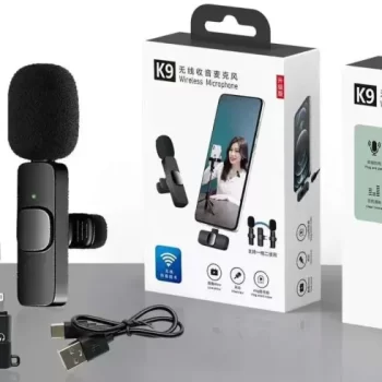 Latest k9 Mic wireless Microphone iPhone/Android play N plug video recording Video recording Mic wireless Microphones  (Black) - Image 4