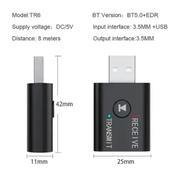 2 In1 Bluetooth 5.0 Audio Receiver Transmitter Mini 3.5mm Jack AUX USB Stereo Music Wireless Adapter for TV Car Kit AUX PC Speaker CD MP3 Smart Phone - Image 7