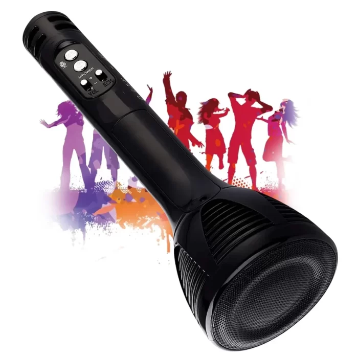 Wireless Handheld Multi-Function Bluetooth Singing Mike, Portable Karaoke Mike with Microphone HiFi Speaker | for Singing, Compatible with All Smart Phones (Black)