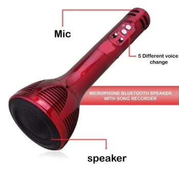 3D Stereo Advance Handheld Wireless Singing Mike Multi-Function Bluetooth Karaoke Mic with Microphone Speaker with Recording + USB+FM + Selfie Features & Many More - Image 3