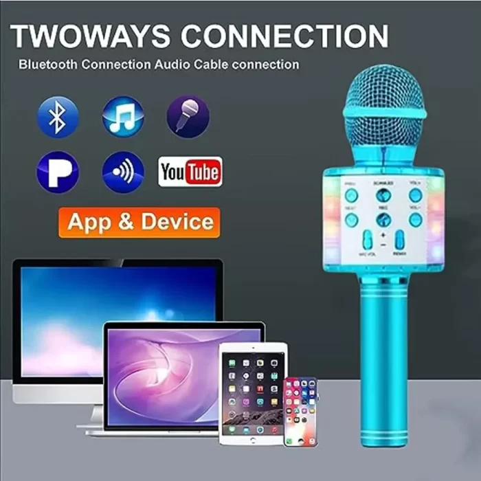WS-858 Wireless Bluetooth Handheld Microphone Stand Karaoke Mike with Speaker Audio Recording for Cellphone - Image 2
