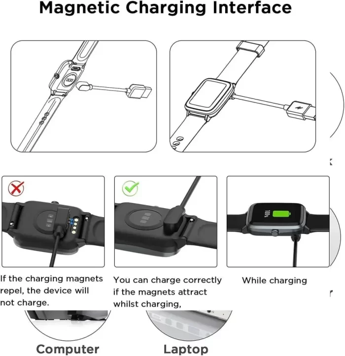 Noise Smart Watch Charger 2 Pin USB Fast Charger Magnetic Charging Cable Adapter (Smart Watch Charger 2 pin) - Image 4