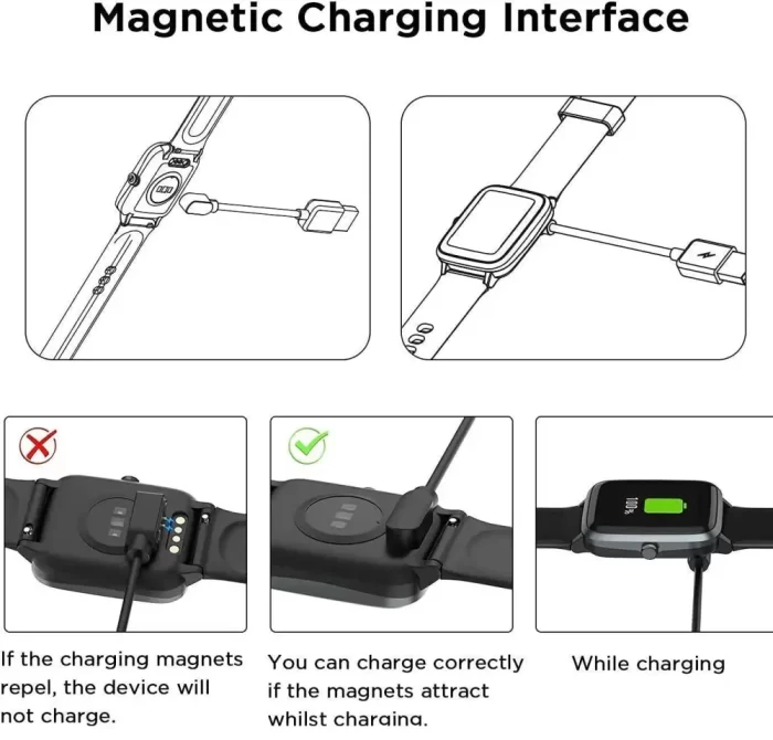 Noise Smart Watch Charger 2 Pin USB Fast Charger Magnetic Charging Cable Adapter (Smart Watch Charger 2 pin) - Image 5