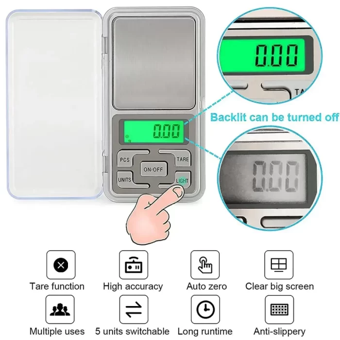 Mini Pocket Weight Scale Digital 0.01G to 200G for Jewellery/Chem/Kitchen Small Weighing Machine - Image 2