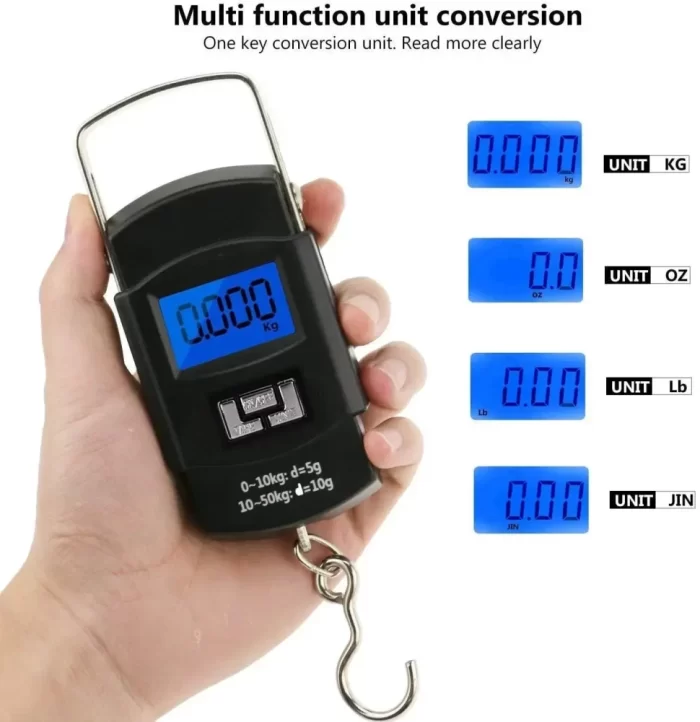 50kg / 10g Pocket Electronic Digital LCD Luggage Travel Weighing Scale Handheld Balance Scale with Steel Hook (pack of 1) - Image 6