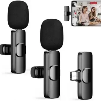 Latest k9 Mic wireless Microphone iPhone/Android play N plug video recording Video recording Mic wireless Microphones  (Black) - Image 2