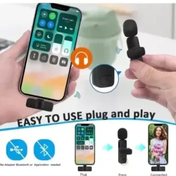 Latest k9 Mic wireless Microphone iPhone/Android play N plug video recording Video recording Mic wireless Microphones  (Black) - Image 3